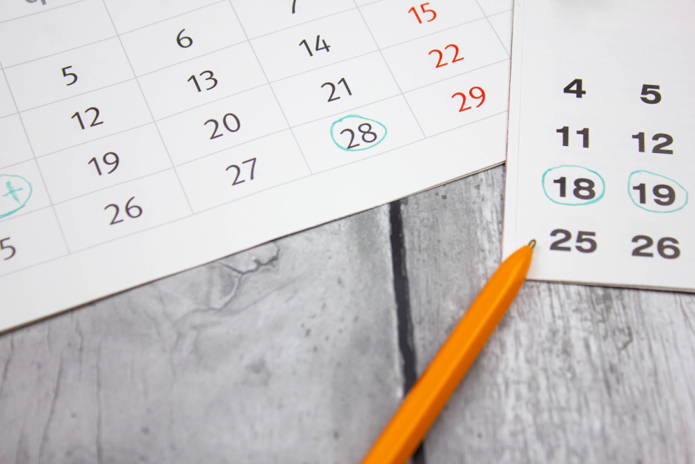 Calendar With Dates Circled